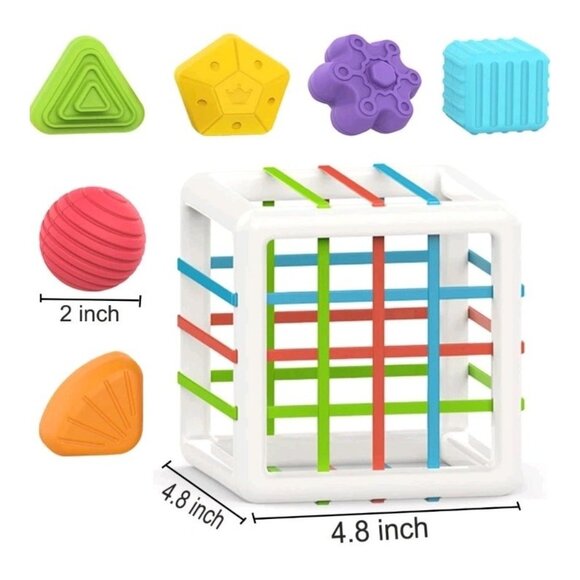 MINGKIDS Montessori Toys for 1 Year Old, Toy 6 Pc Multi Sensory Shape - Picture 2 of 8